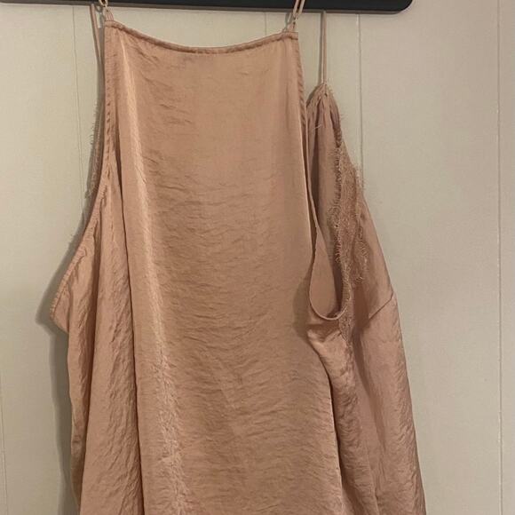 Nine‎ West Satin Lace Cami Pink Champagne Blush Adjustable Spaghetti Straps 4X - Picture 4 of 9